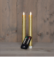 Kaars led oplaadbaar 10x7.5cm goud