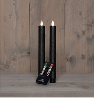 Kaars led oplaadbaar 10x7.5cm zwrt