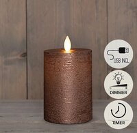 Kaars led oplaadbaar 12.5x7.5cm bs