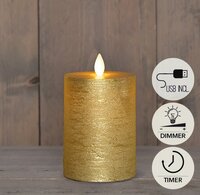 Kaars led oplaadbaar 12.5x7.5cm gd