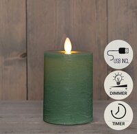 Kaars led oplaadbaar 12.5x7.5cm gr