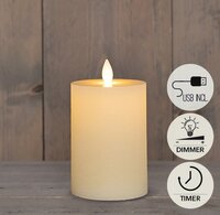 Kaars led oplaadbaar 12.5x7.5cm ivr