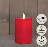 Kaars led oplaadbaar 12.5x7.5cm rd