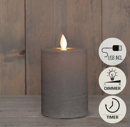 Kaars led oplaadbaar 12.5x7.5cm tpe