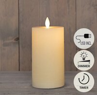 Kaars led oplaadbaar 15x7.5cm ivr