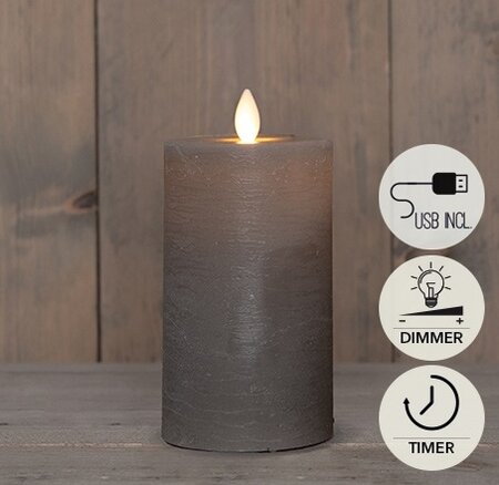 Kaars led oplaadbaar 15x7.5cm tpe