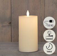 Kaars led oplaadbaar 15x7.5cm wit