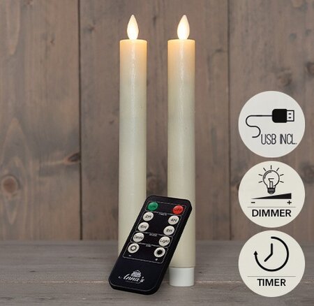 Kaars led oplaadbaar 23cm 10x7.5cm ivr