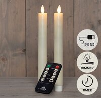 Kaars led oplaadbaar 23cm 10x7.5cm ivr