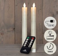 Kaars led oplaadbaar 23cm wit