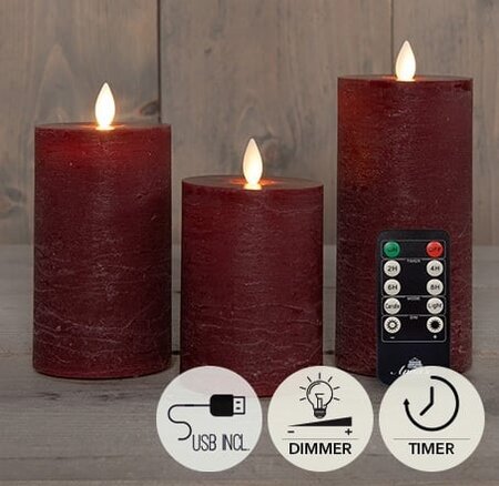 Kaars led oplaadbaar d7.5 brdx s3