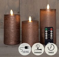 Kaars led oplaadbaar d7.5 brns s3