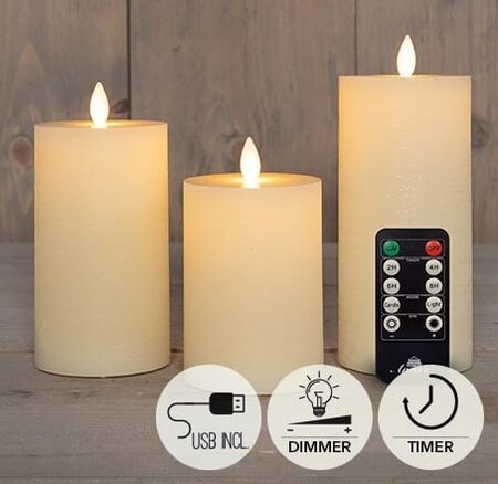 Kaars led oplaadbaar d7.5 ivr s3