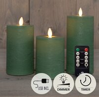 Kaars led oplaadbaar d7.5 jade s3