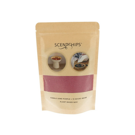 Kaars zandwax 250gr paars