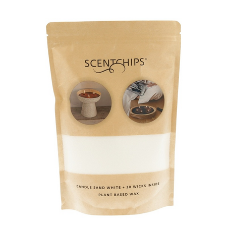 Kaars zandwax 500gr wit