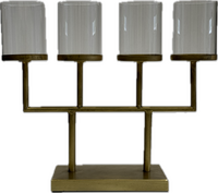 Kaarsenhouder 4 line l38b11h23 goud