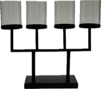 Kaarsenhouder 4line l38b11h23 zwart