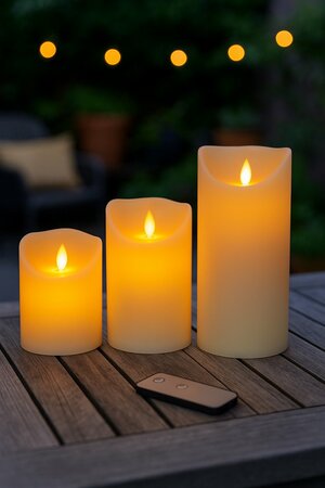 Kaarsenset led creme 3st