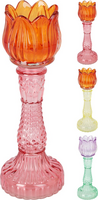 KAARSHOUDER MET TULP 3ASS KLEU