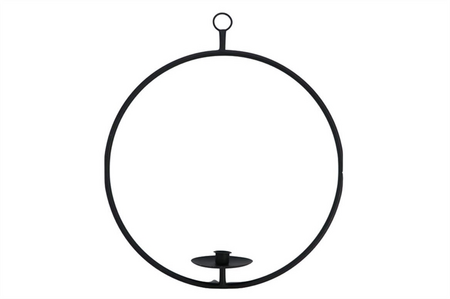 Kaarshouder ring d38.5h44.5cm zwart