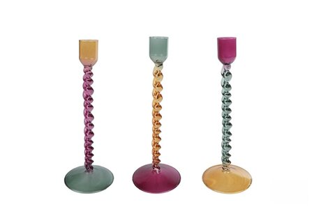 Kandelaar aya glas 9x9x22cm a3