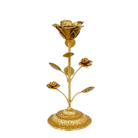 Kandelaar bloem d9h21.5cm goud