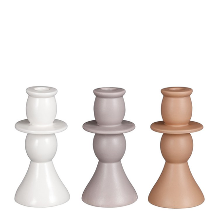 Kandelaar d9h18.5cm grijs assorti per stuk