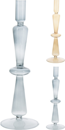 KANDELAAR GLAS 30CM 2ASS KL