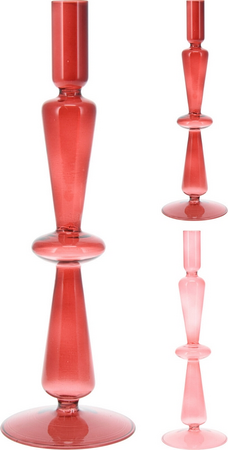 KANDELAAR GLAS 30CM 2ASS KL