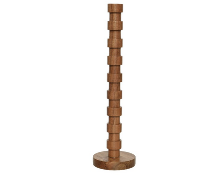 Kandelaar hout l10b10h38cm ntrl - afbeelding 1
