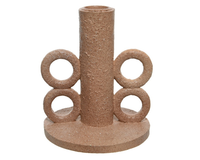 Kandelaar poly l11b11h12.4cm terra
