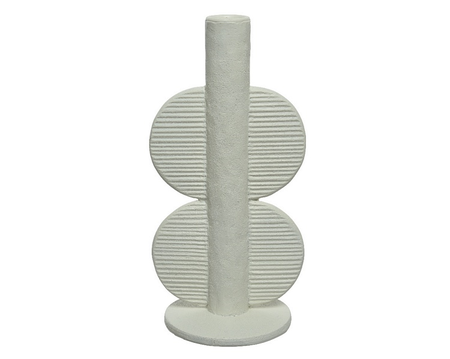 Kandelaar poly l9.4b11.2h22.2cm wit
