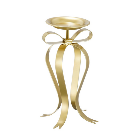 Kandelaar strik l17b14h28cm champgne