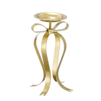 Kandelaar strik l17b14h28cm champgne