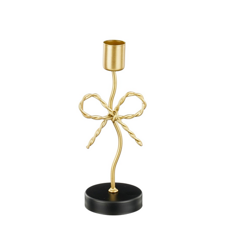 Kandelaar strik l7b6.5h18cm goud