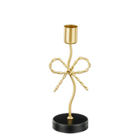 Kandelaar strik l7b6.5h18cm goud