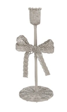 Kandelaar strik mtl 10x10x25cm bg