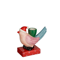 Kandelaar vogel l13b5.5h12 roze