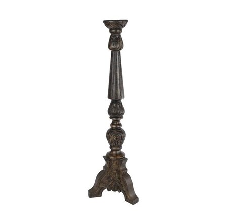 Kandelaar xxl zwrt hout l20b20h78cm
