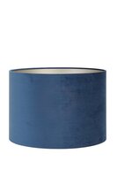 Kap velours cilinder d25h18cm blauw