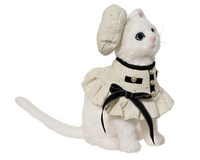 Kat kunstbont l24b17h40cm wit