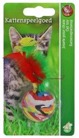 Kattenspeelgoed foambal+veren 3.5cm