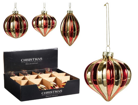 KERST ORNAMENT 3ASS VORM ROOD