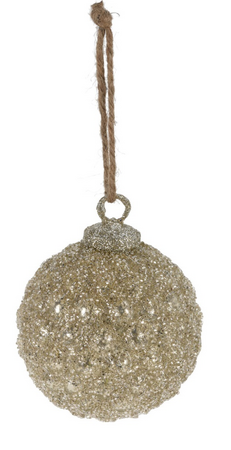 KERSTBAL 100MM KRALEN ZILVER