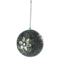 KERSTBAL 10CM MET KRALEN 4ASS