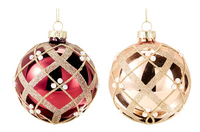 KERSTBAL 80MM 2ASS KLEUR