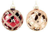 KERSTBAL 80MM 2ASS KLEUR - afbeelding 2