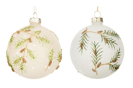 KERSTBAL 80MM 2ASS KLEUR