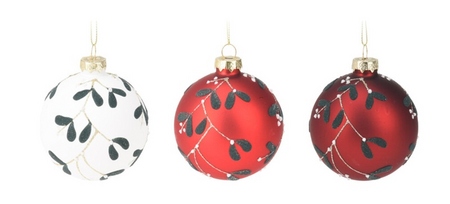 KERSTBAL 80MM 3ASS KLEUR